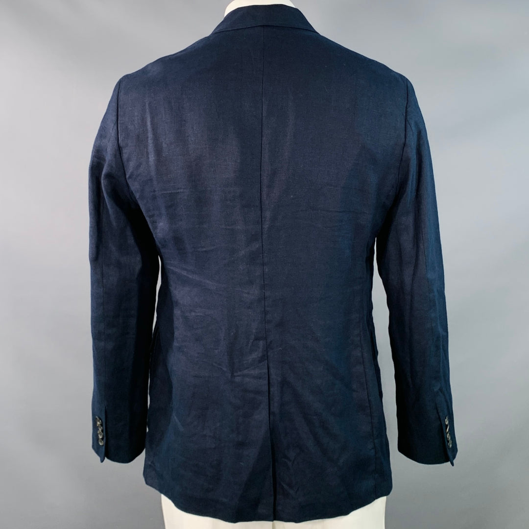 POLO by RALPH LAUREN Size 42 Regular Navy Woven Linen Sport Coat
