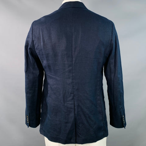 POLO by RALPH LAUREN Size 42 Regular Navy Woven Linen Sport Coat