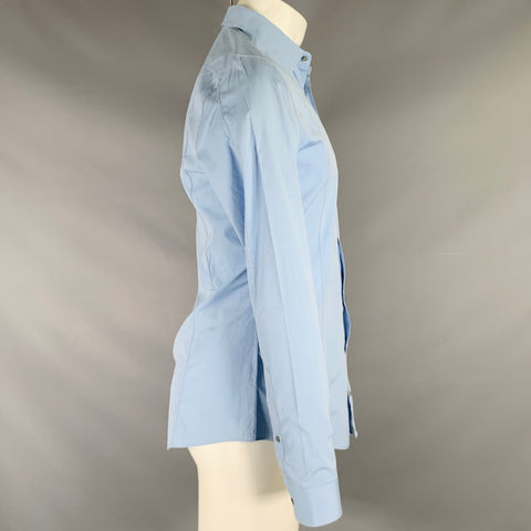 GUCCI Size S Blue Cotton Slim Fit Long Sleeve Shirt