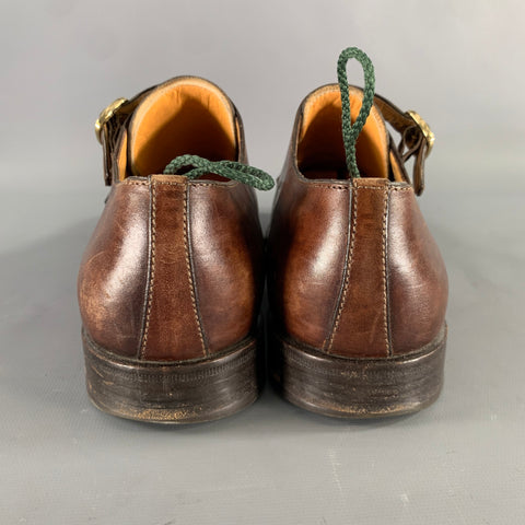 JOHN LOBB Size 9 Brown Leather Monk Strap Loafers