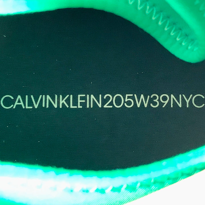 CALVIN KLEIN 205W39NYC 2018 Size 11 Green Grey Pink Color Block Leather Sneakers