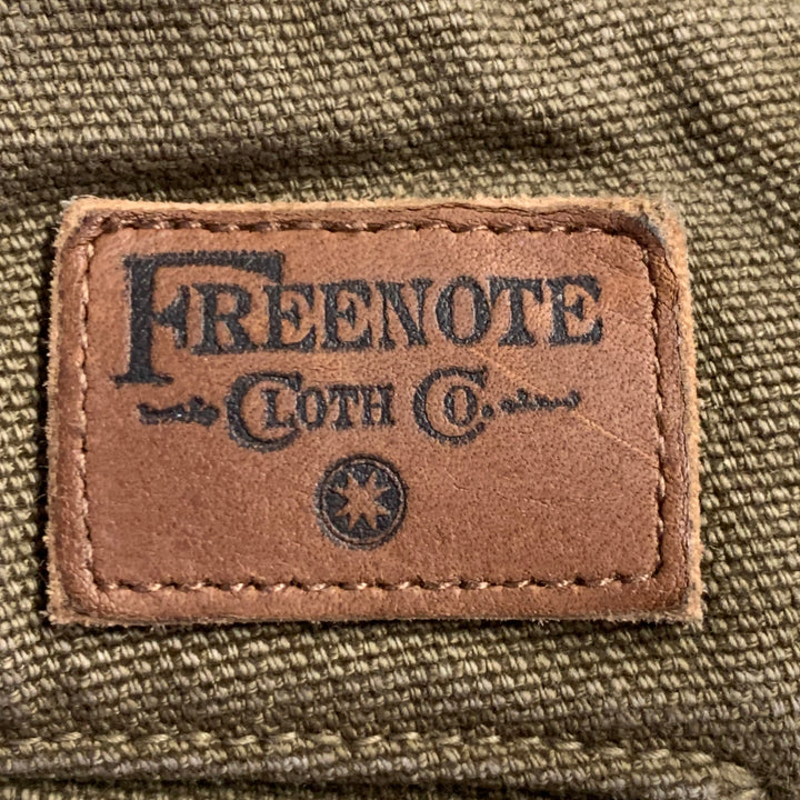 FREENOTE CLOTH Size 38 Green Olive Cotton Straight Zip Fly Casual Pants