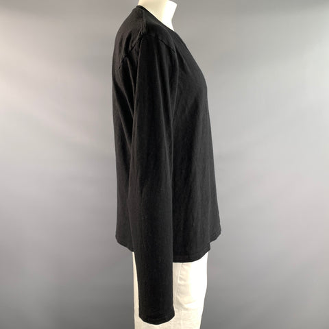 KAPITAL Size L Black Cotton Crew Neck Pullover