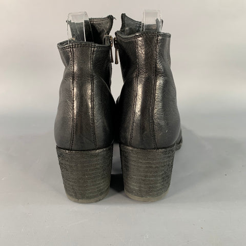 OFFICINE CREATIVE Size 7.5 Black Peep Toe Boots