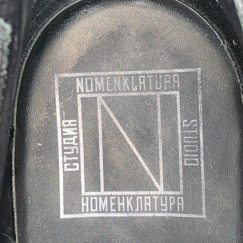 NOMENKLATURA Size 11 Pilgrim Grey Leather Rubber Sole Chelsea Boots