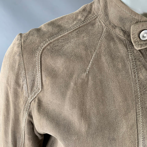 HENRY BEGUELIN Chest Size M Camel Leather Moto Racer Jacket