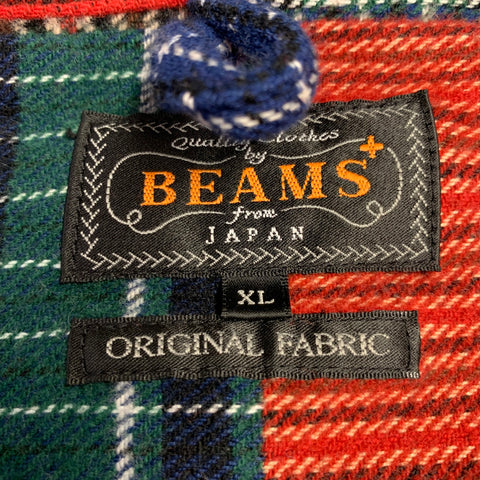 BEAMS PLUS Size XL Multi Color Patchwork Cotton Blend Jacket