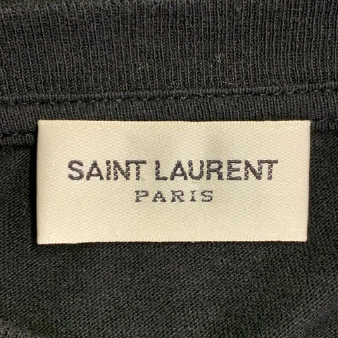 SAINT LAURENT Size XS 24 UNIVERSITE Black Gold Graphic Cotton Short Sleeve T-shirt