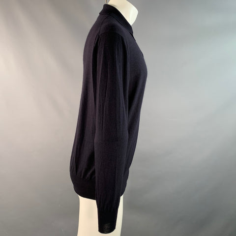 AVON CELLI Taille M Pull Polo en Maille Mélange Cachemire Noir