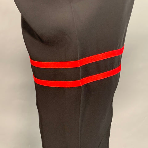 ALEXANDER MCQUEEN Taille 38 Pantalon décontracté en viscose mélangée à rayures noires et rouges