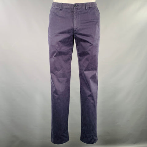 ERMENEGILDO ZEGNA Taille 34 Gris Anthracite Coton Mélangé Élastique Pantalon Décontracté