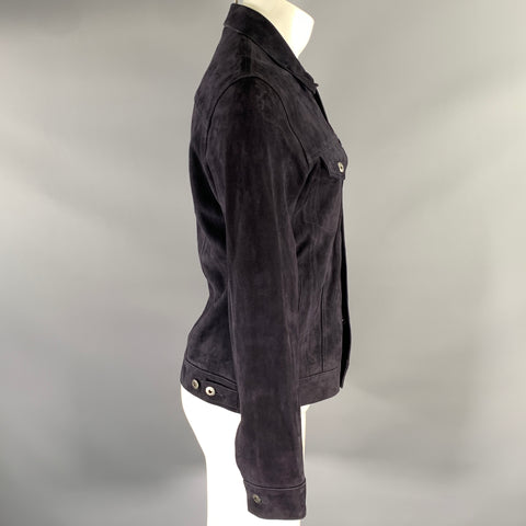 LEVI'S Size M Navy Suede Trucker Jacket
