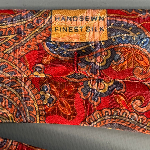 ROBERT TALBOTT Red Orange Paisley Silk Tie