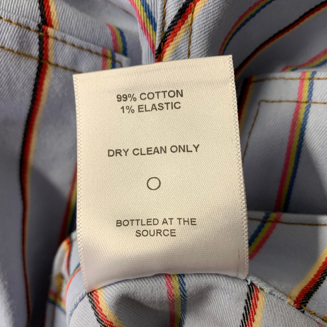 ECKHAUS LATTA Size 30 Light Blue Cotton Blend Stripe Pants