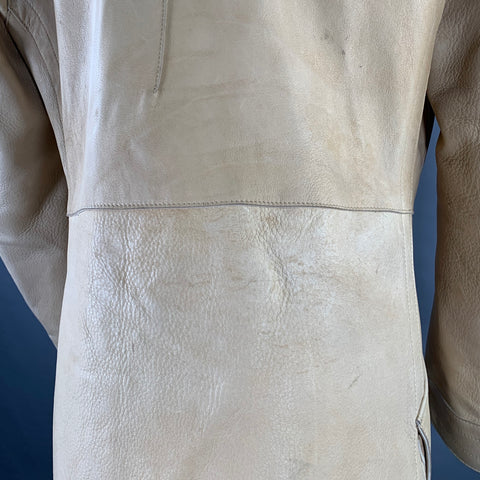 CORPO NOVE Size 42 Camel Leather Overcoat Coat