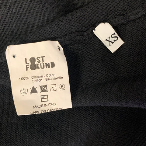 LOST & FOUND Size XS Black Cotton Asymmetrical Cardigan