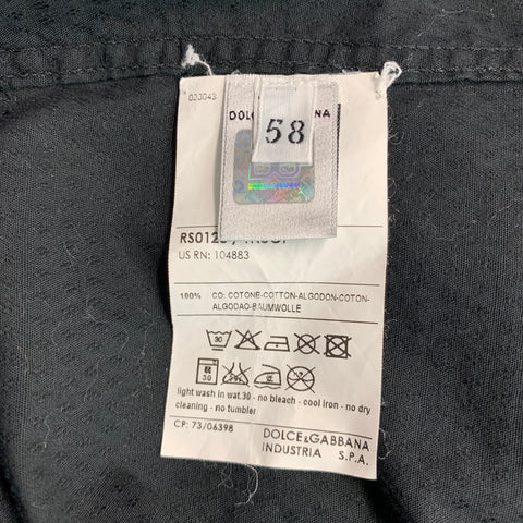 D&G by DOLCE & GABBANA Size XL Black White Two Toned Cotton Long Sleeve Shirt