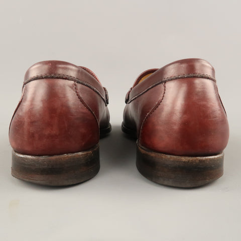 ALLEN EDMONDS Size 10 Burgundy Leather Slip On Penny Loafers