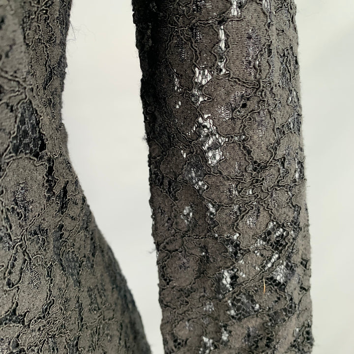 DIANE VON FURSTENBERG Size 4 Zarita Black Rayon Blend Lace Scoop Neck 3/4 Sleeves Dress