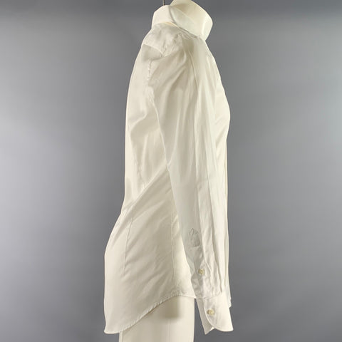 SUIT SUPPLY Size S White Solid Cotton Button Down Long Sleeve Shirt