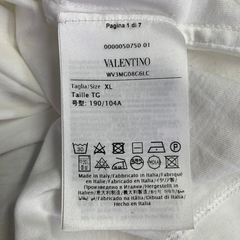VALENTINO Size XL White Cotton Crew Neck T-shirt