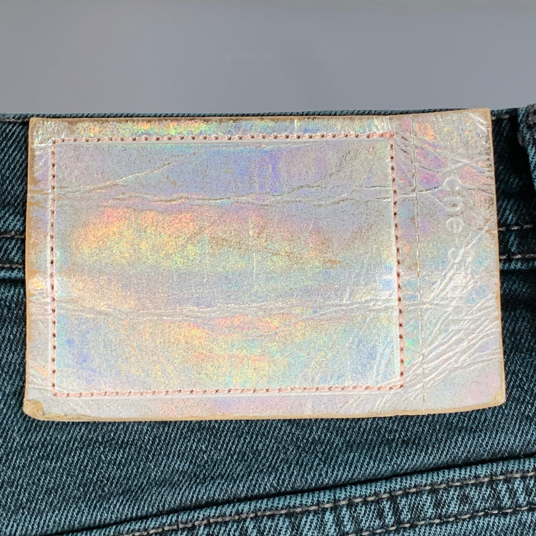 ACNE STUDIOS Size 31 Blue Cotton Blend Twill Slim Straight Button Fly Jeans