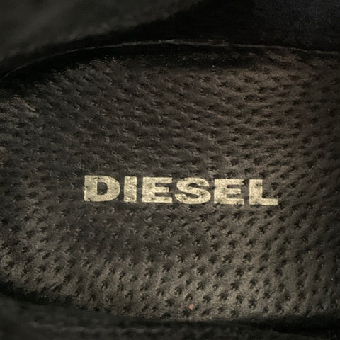 DIESEL Size 11 Burgundy Black Distressed Leather Double Zipper Boots