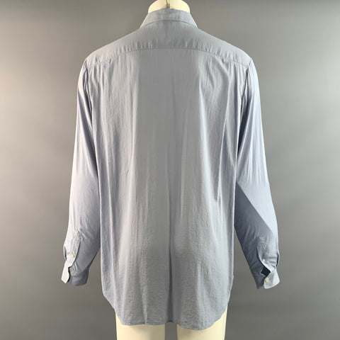 ACNE STUDIOS Size M Blue Light Blue Nylon Zip Long Sleeve Shirt