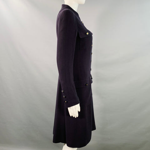 CHANEL Vintage 1996 Size 6 Navy Long Sleeve Below Knee Dress