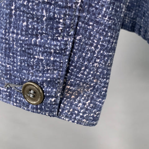 POST O'ALLS Size XL Navy Grey Marbled Cotton Shirt Jacket