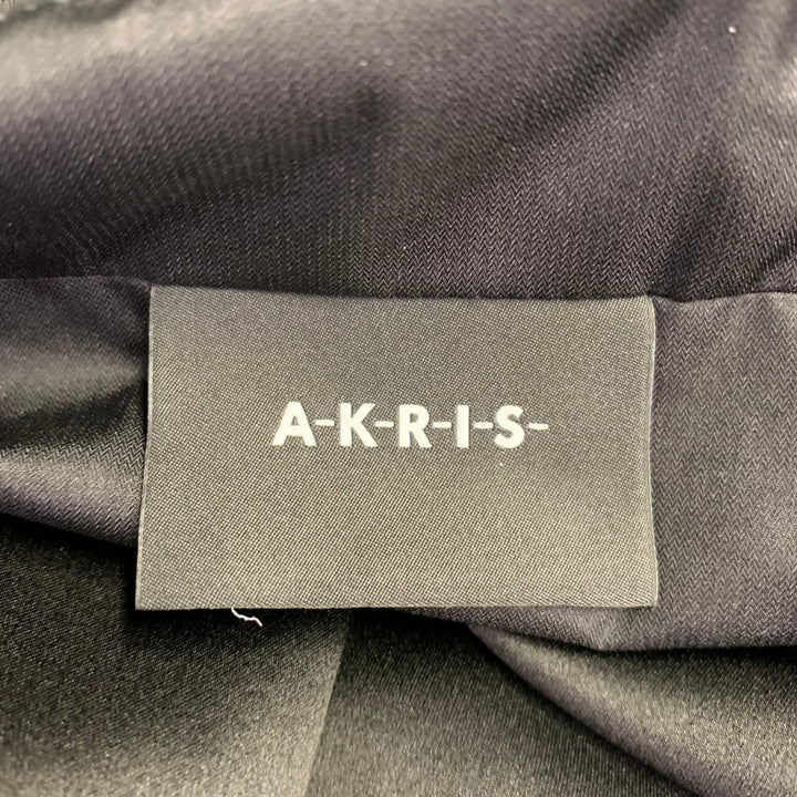 AKRIS Size 12 Black Silk Blend Quilted Coat