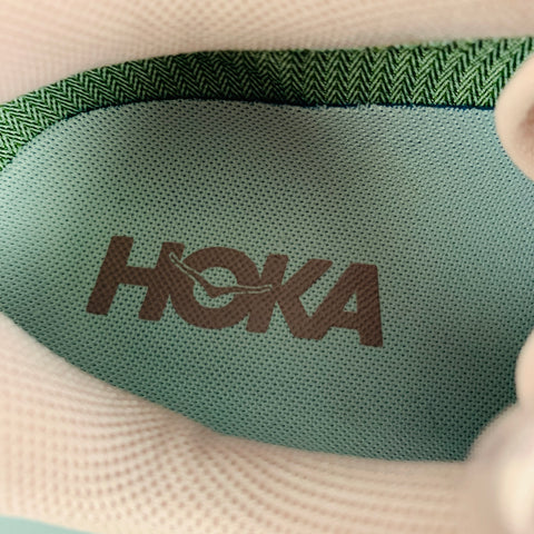 HOKA Size 9.5 Pink Leather Lace-Up Athletic Sneakers