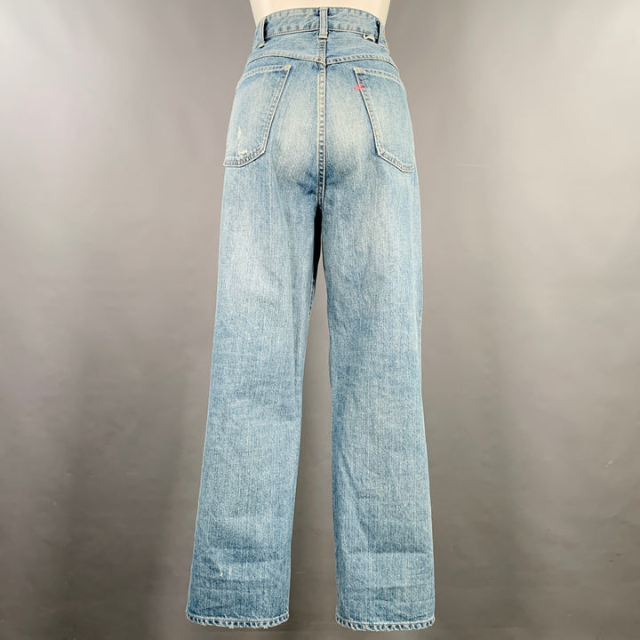 45rpm Size 30 Blue Cotton Distressed Selvedge Jeans