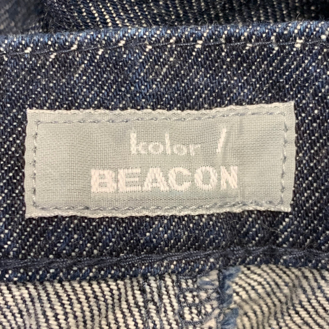 KOLOR Size M Indigo Twill Cotton Tapered Pleated Jeans