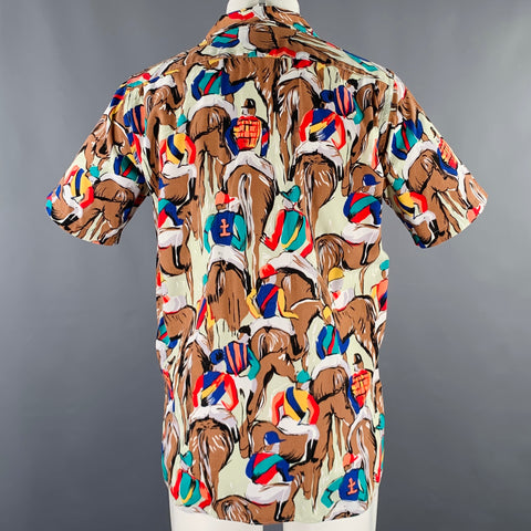 PENDLETON Size M Multi Color Equestrian 2 Pockets Camp Shirt
