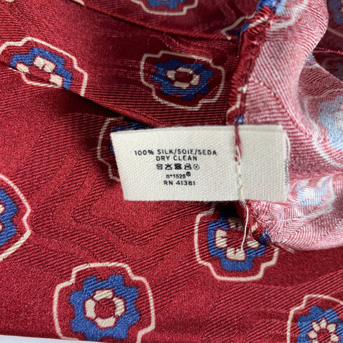 RRL by RALPH LAUREN Burgundy Blue & Cream Silk Tie