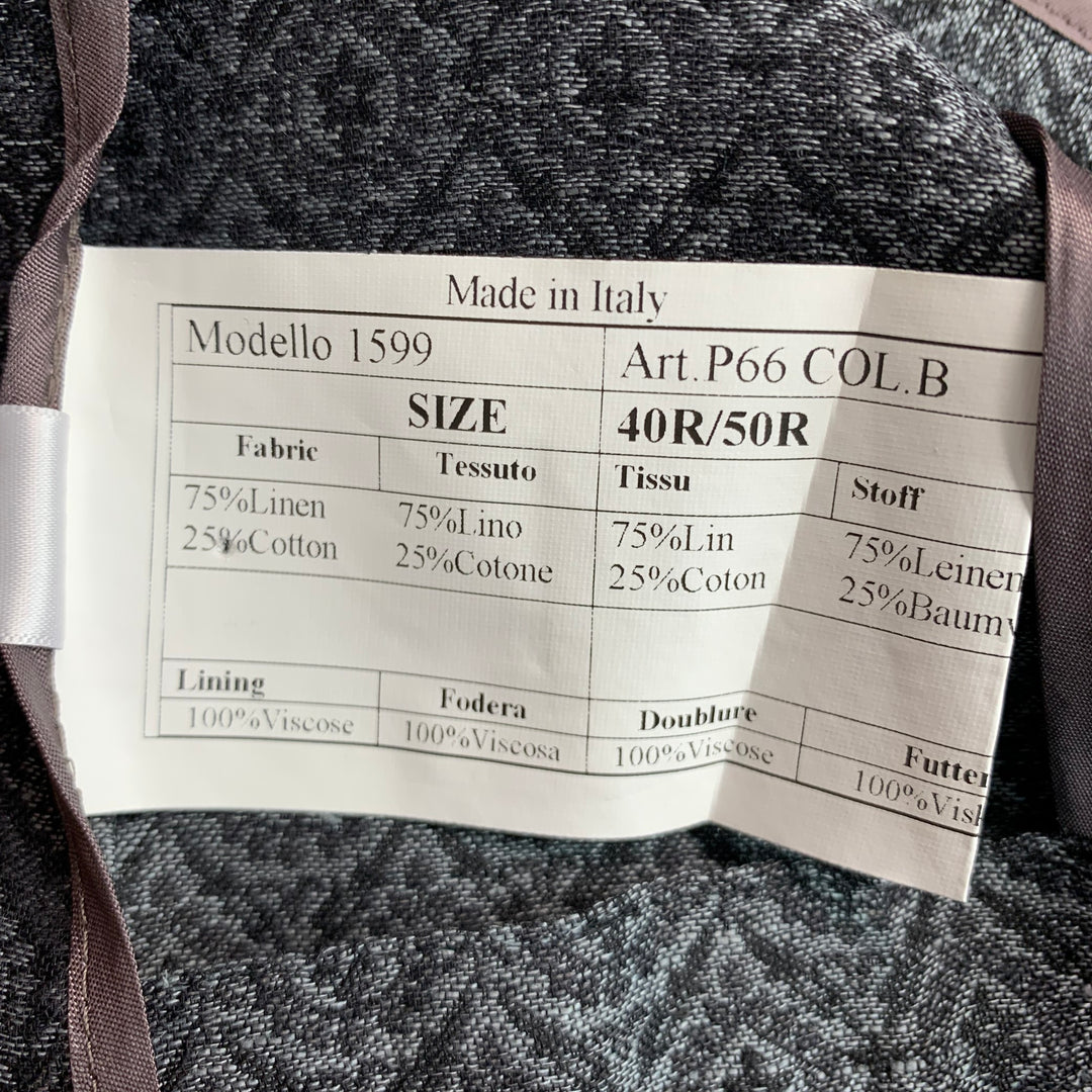 PAUL SMITH Size 40 Grey Black Jacquard Cotton Linen Sport Coat