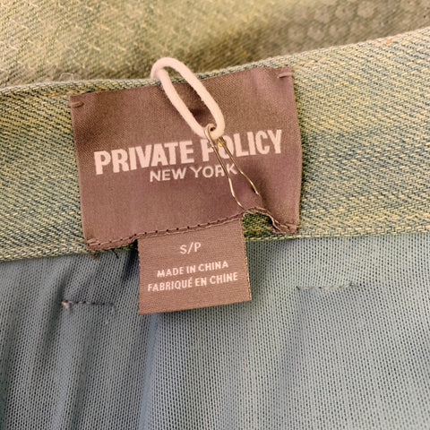 PRIVATE POLICY Size S Blue Clear Sequined Denim Wide Leg Dress Pants