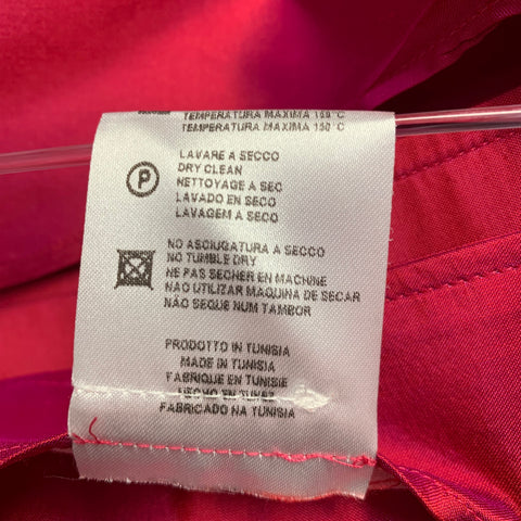 VERSACE COLLECTION Size M Red Shimmery Cotton Hidden Buttons Short Sleeve Camp Shirt