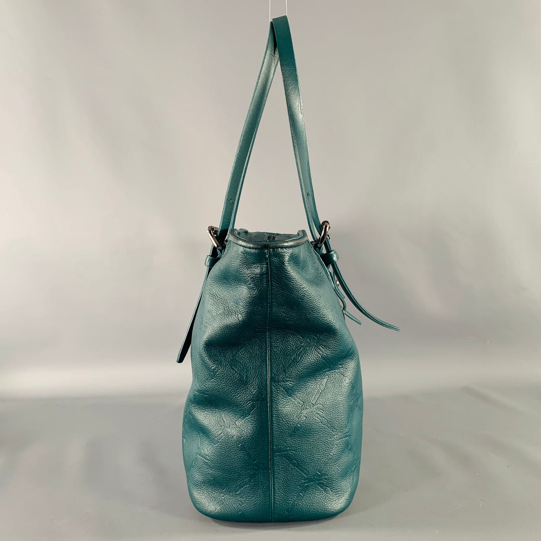 LONGCHAMP Green Embossed Tote Handbag