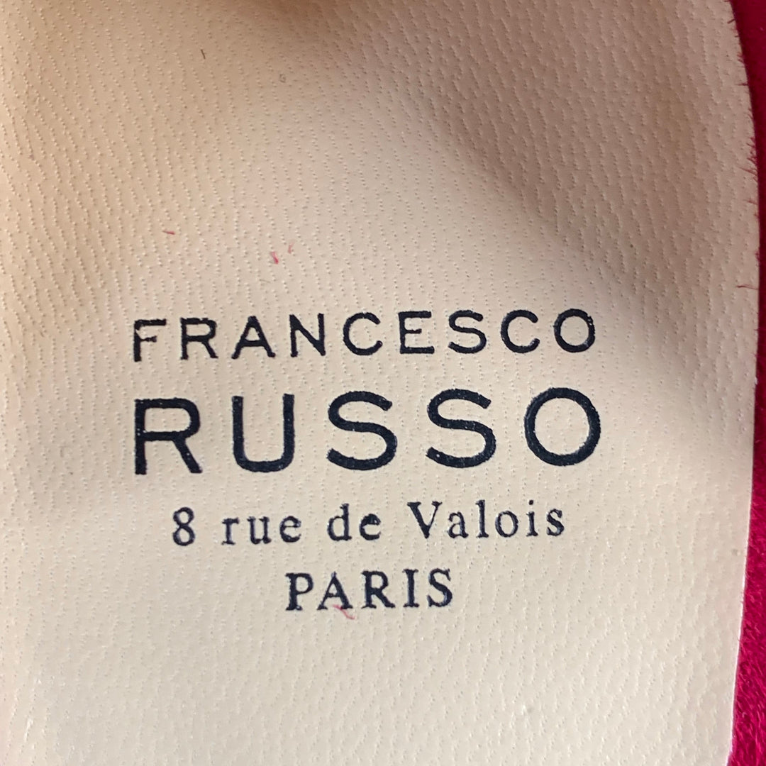 FRANCESCO RUSSO Size 7 Red Suede Pointed Toe D'Orsay Pumps