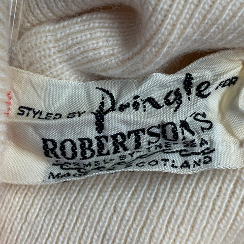 PRINGLE Taille M Pull à col roulé en cachemire tricoté crème