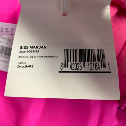 Robe épaules dénudées SIES MARJAN taille 4 en crêpe de viscose et laine rose
