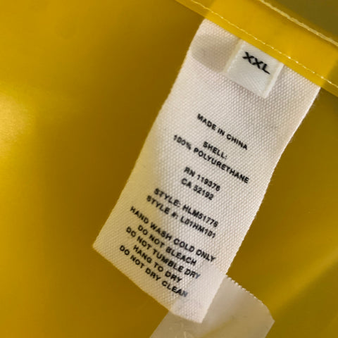 HELMUT LANG Size XXL Yellow Polyurethane Raincoat Jacket