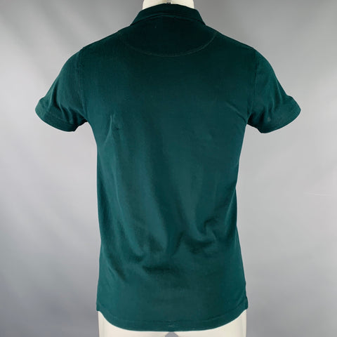 SUNSPEL Taille S Polo Vert en Coton Mesh Une Poche
