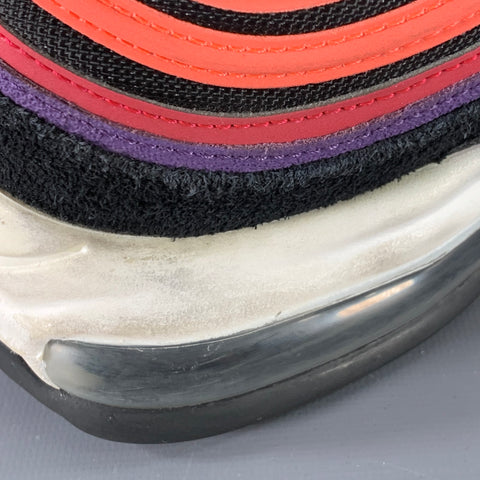 Baskets basses en maille NIKE Air Max 97 Sunset noires et roses à blocs de couleur, taille 44.5