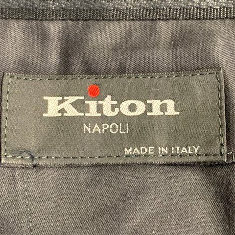 KITON Size L Navy Wool Notch Lapel Suit