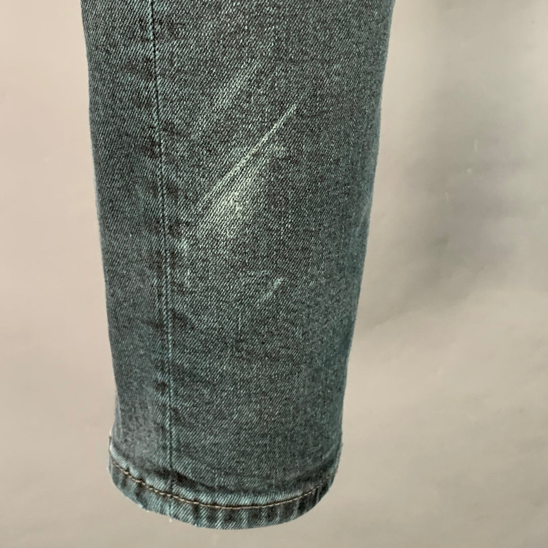 ACNE STUDIOS Size 31 Blue Cotton Blend Twill Slim Straight Button Fly Jeans