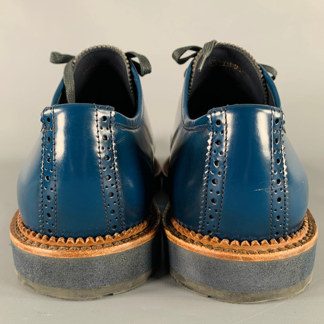 LOUIS VUITTON Size 9.5 Royal Blue Perforated Leather Lace-Up Shoes Sui Generis Designer Consignment LOUIS VUITTON Size 9.5 Royal Blue Perforated Leather Lace-Up Shoes Sui Generis Designer Consignment