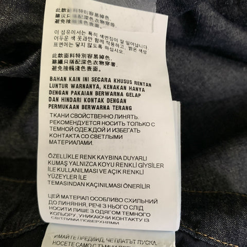 PRADA Size L Blue Indigo Contrast Stitch Cotton Linen Zip Fly Jeans